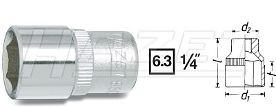 Головка 6-гранная  1/4" -13мм HAZET 850-13