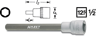 Головка с шестигранной вставкой 1/2" - 7 мм HAZET 986LG-7
