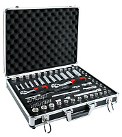 T45907 Набор инструмента 81 предмет 1/4" и 3/8" в алюминиевом кейсе (дюйм+метрика)