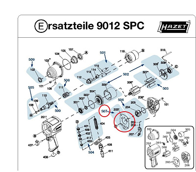 HAZET Уплотнительная прокладка для гайковерта 9012SPC (№203*). 9012SPC-023/10N